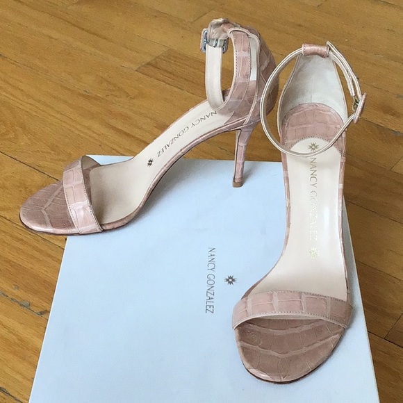 NANCY GONZALEZ Tina Crocodile Ankle Strap Sandals. - Picture 3 of 8